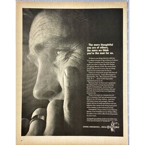 Equitable Insurance "The More Thoughtful You Are You're the Man For Us." Ad 1967